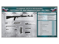 Электрифицированный стенд "Основные части и механизмы автомата Калашникова АК-74М" с полноразмерными, оригинальными макетами деталей и механизмов под стеклом - «globural.ru» - Краснокамск