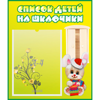 Стенд "Список детей на шкафчики" №11 - «globural.ru» - Краснокамск