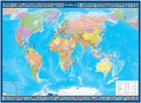Настенная политическая карта мира с флагами на английском языке - «globural.ru» - Краснокамск