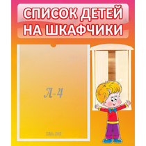 Стенд "Список детей на шкафчики" №1 - «globural.ru» - Краснокамск