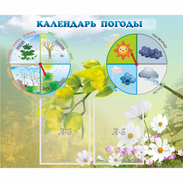 Стенд "Календарь погоды" с 2 карманами - «globural.ru» - Краснокамск